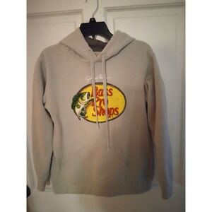 Bass Pro Shops Outdoors Work Light‎ Gray Sweatshirt Hoodie Size Small Pockets